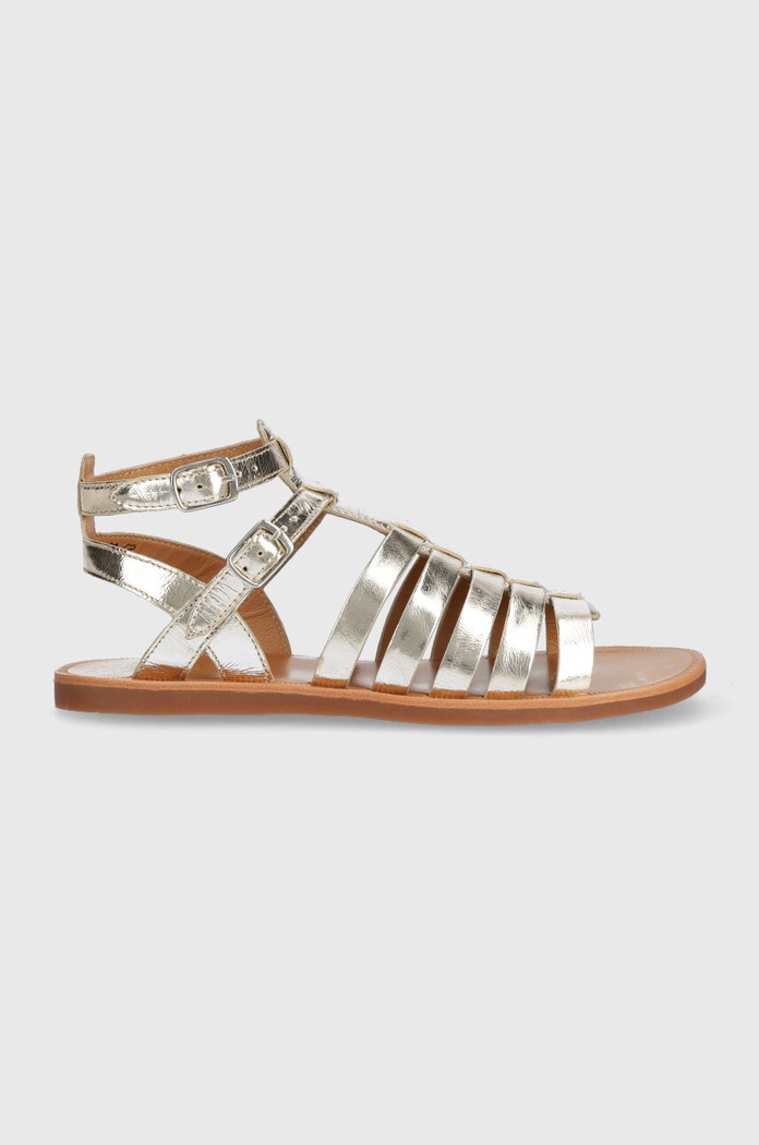 Pom D'api sandale din piele pentru copii argintiu O1GLAM0401.35.40