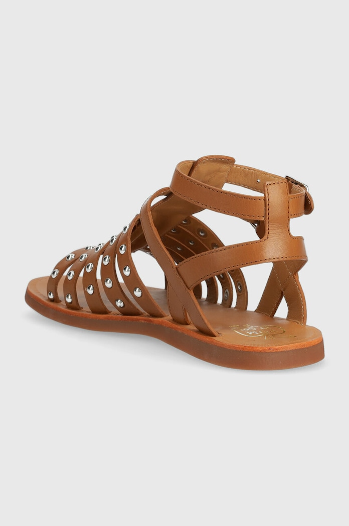 Djevojčice Dječje kožne sandale Calvin Klein O1GZAA0402.35.38 smeđa