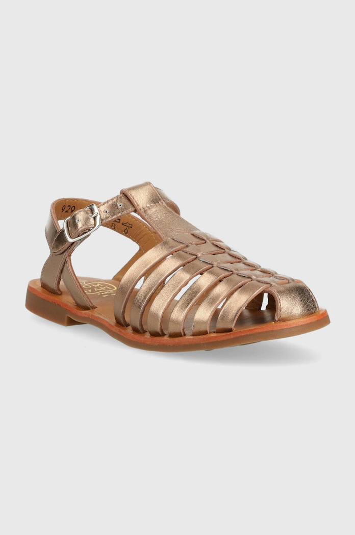 Pom D'api sandale din piele pentru copii O1LAAB0401.31.34 aur SS23