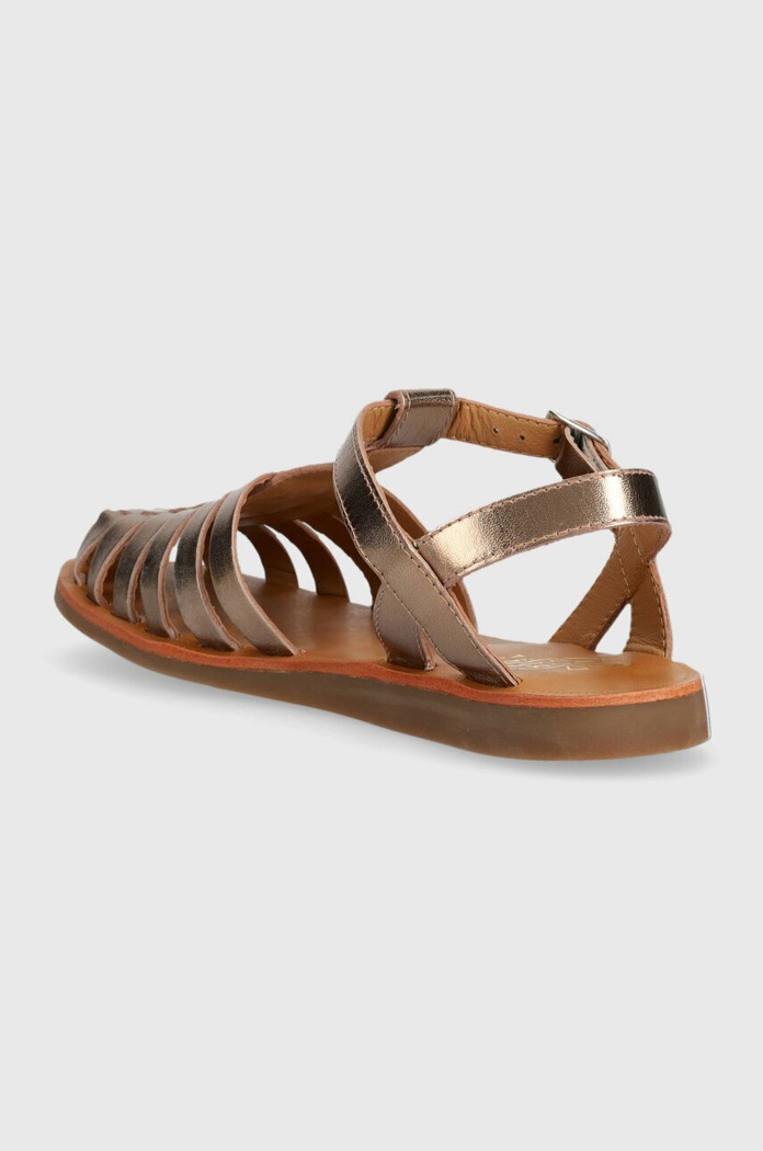 Djevojčice Dječje kožne sandale Calvin Klein O1LAAB0401.35.38 zlatna