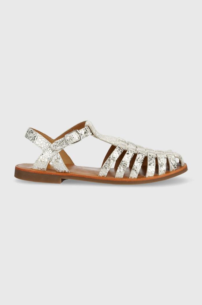 Παιδικά δερμάτινα σανδάλια Calvin Klein ασημί O1LAAJ0403.35.38