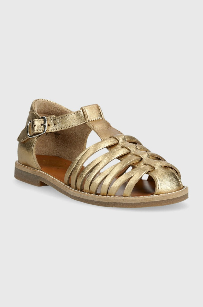 Pom D'api Sandale din piele pentru copii O1LMAB04R1.28.30 aur SS23