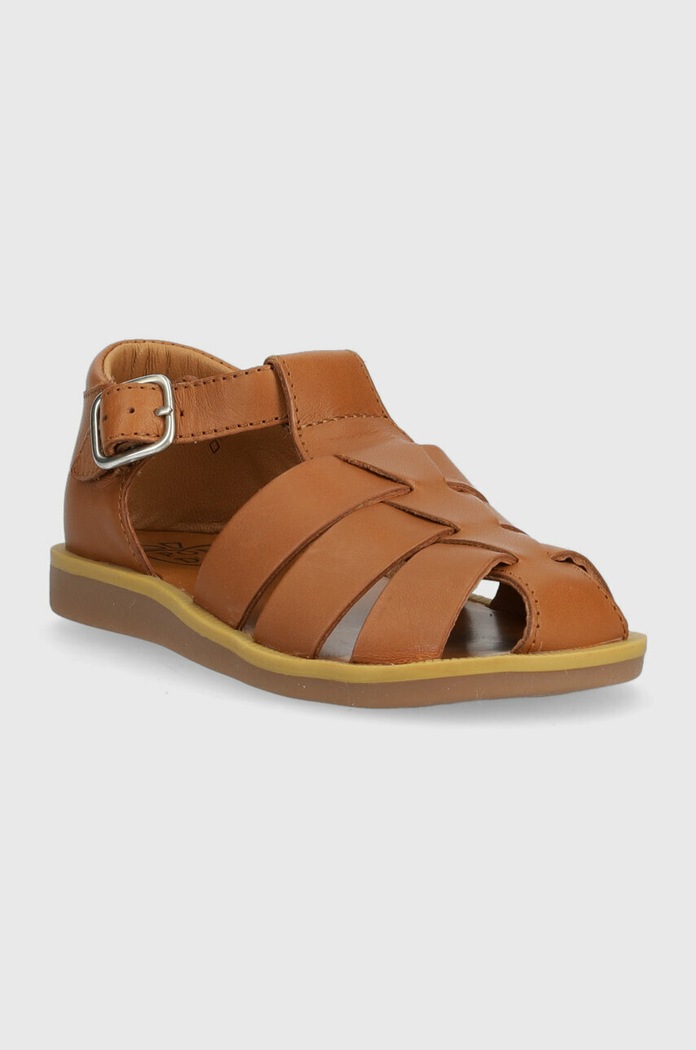 Pom D'api Sandale din piele pentru copii O1CJAA04R2.24.27 maro SS23