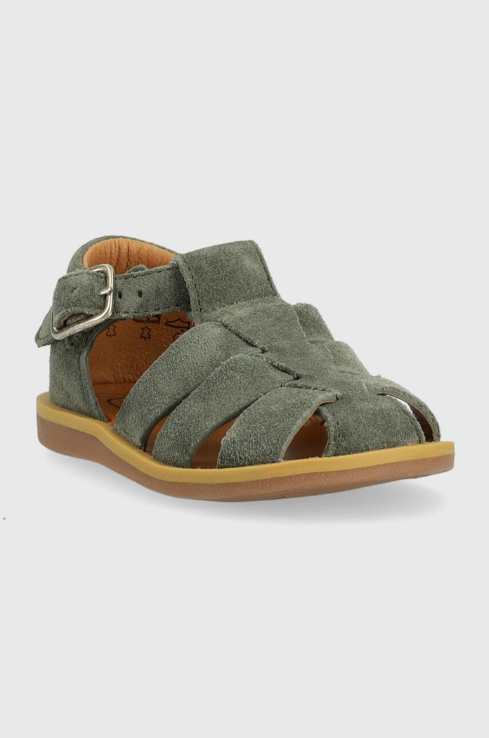 Pom D'api sandale din piele intoarsa pentru copii O1CJAE0403.19.23 verde SS23