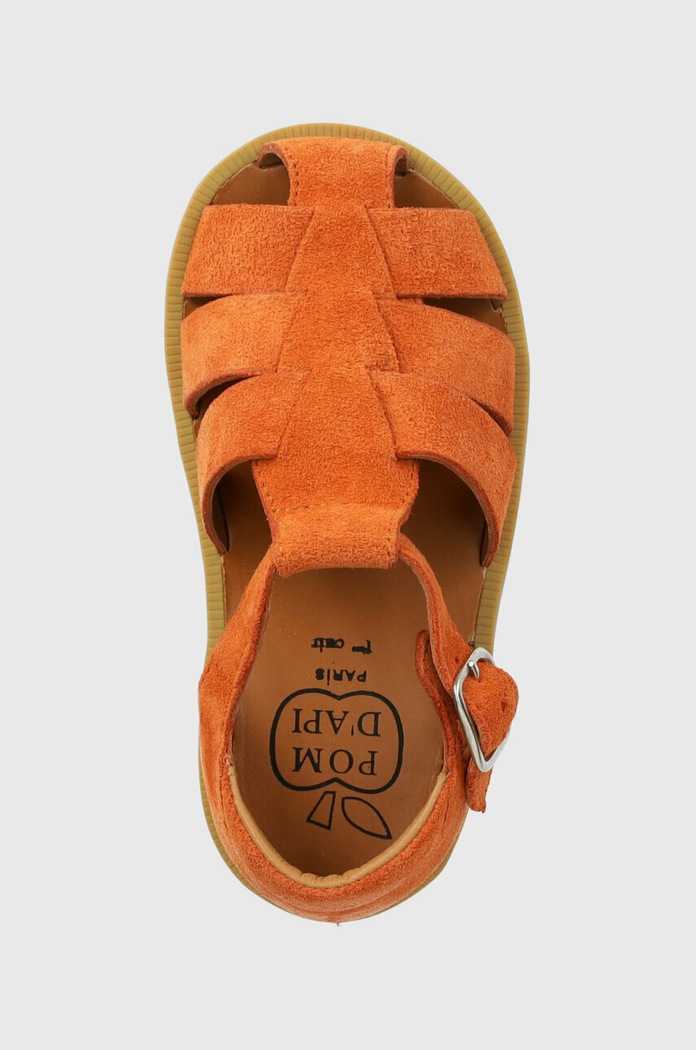 Παιδικά δερμάτινα σανδάλια Calvin Klein πορτοκαλί O1CJAE0404.24.27
