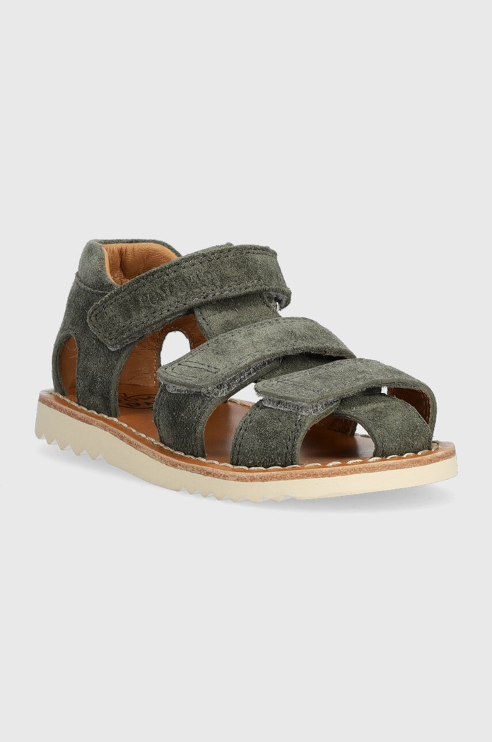 Pom D'api Sandale din piele intoarsa pentru copii O1EFAE0403.24.27 verde SS23