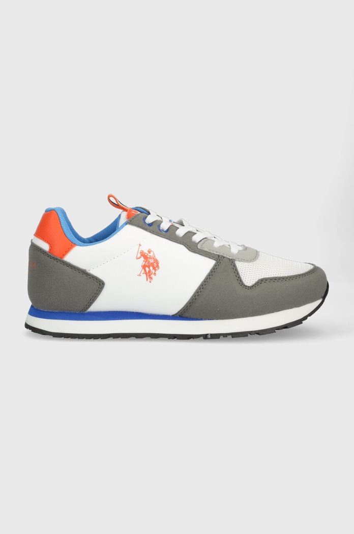 Detské tenisky U.S. Polo Assn. imitácia semišu sivá NOBIK008