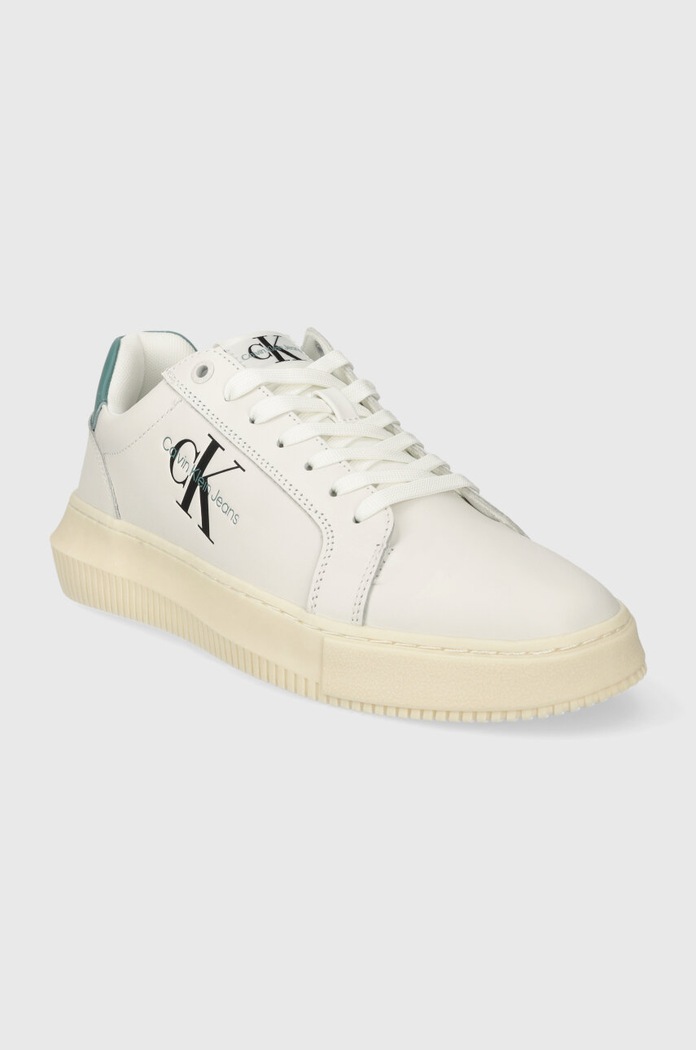 Kožne tenisice Calvin Klein Jeans CHUNKY CUPSOLE MONOLOGO YM0YM00681 bijela NC24