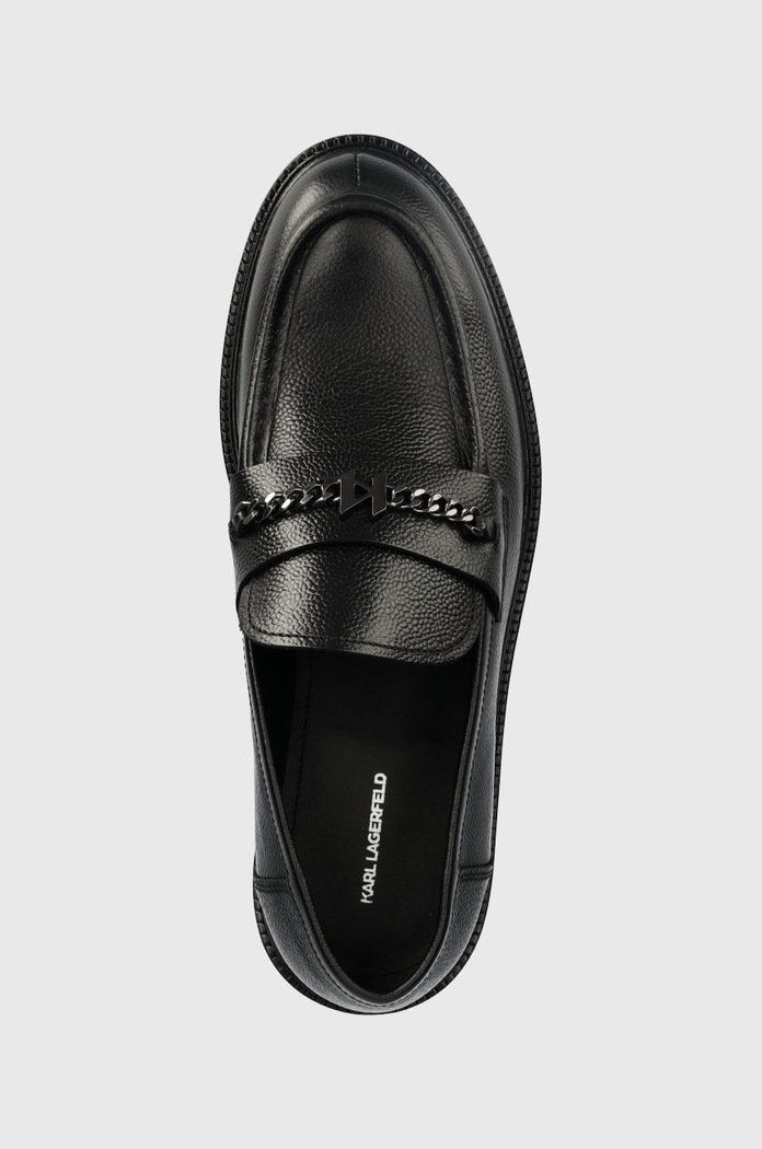 Karl Lagerfeld mokasyny skórzane MOKASSINO LUG czarny KL11575.000