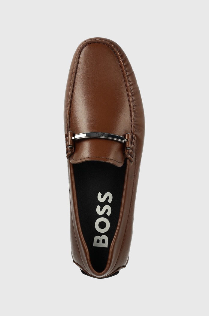 Шкіряні мокасини BOSS Noel коричневий 50487425.210