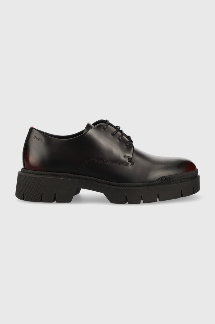 Шкіряні туфлі HUGO Denzel elegant бордо 50487248.601