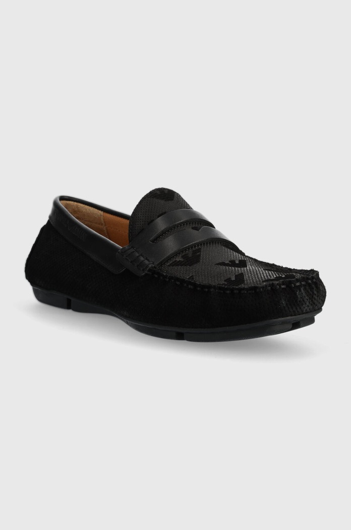 Emporio Armani mokasyny zamszowe X4B146.XN784.K001 czarny SS23
