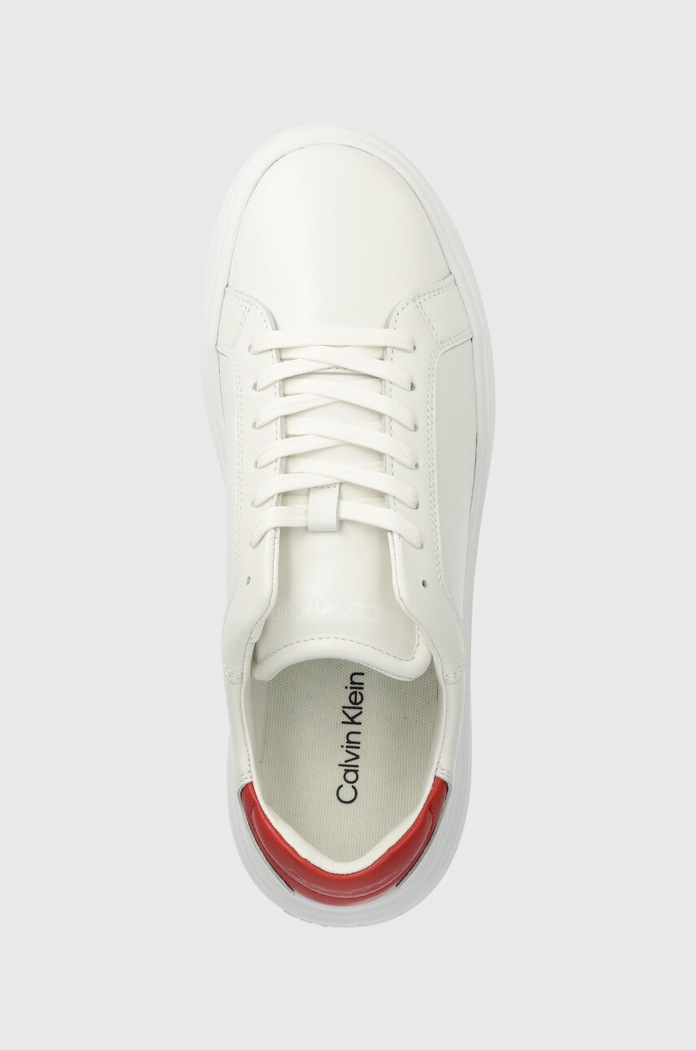 Calvin Klein sneakers din piele LOW TOP LACE UP LTH alb HM0HM01016