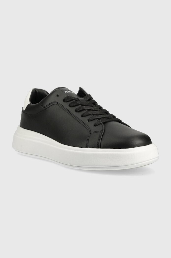Calvin Klein sneakersy skórzane LOW TOP LACE UP LTH HM0HM01016 czarny AW25