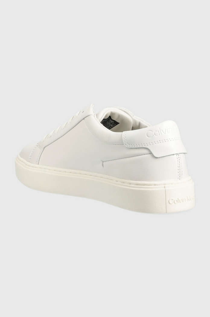 Παπούτσια Δερμάτινα sneakers Calvin Klein LOW TOP LACE UP LTH SM HM0HM01018 λευκό