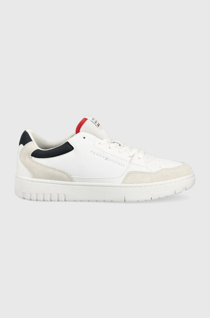 Sneakers Tommy Hilfiger TH BASKET CORE RWB υφασμάτινο λευκό FM0FM04730