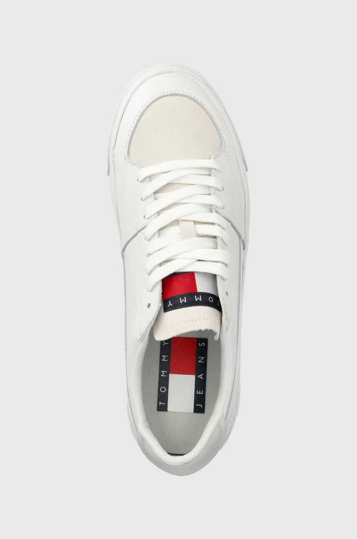 Kožené tenisky Tommy Jeans VULCANIZED ESS bílá EM0EM01106