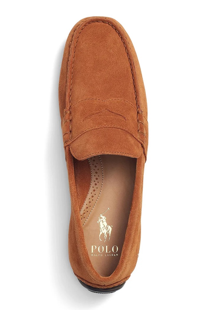 Scarpe Polo Ralph Lauren mocassini in camoscio REYNOLD 803893741003 marrone