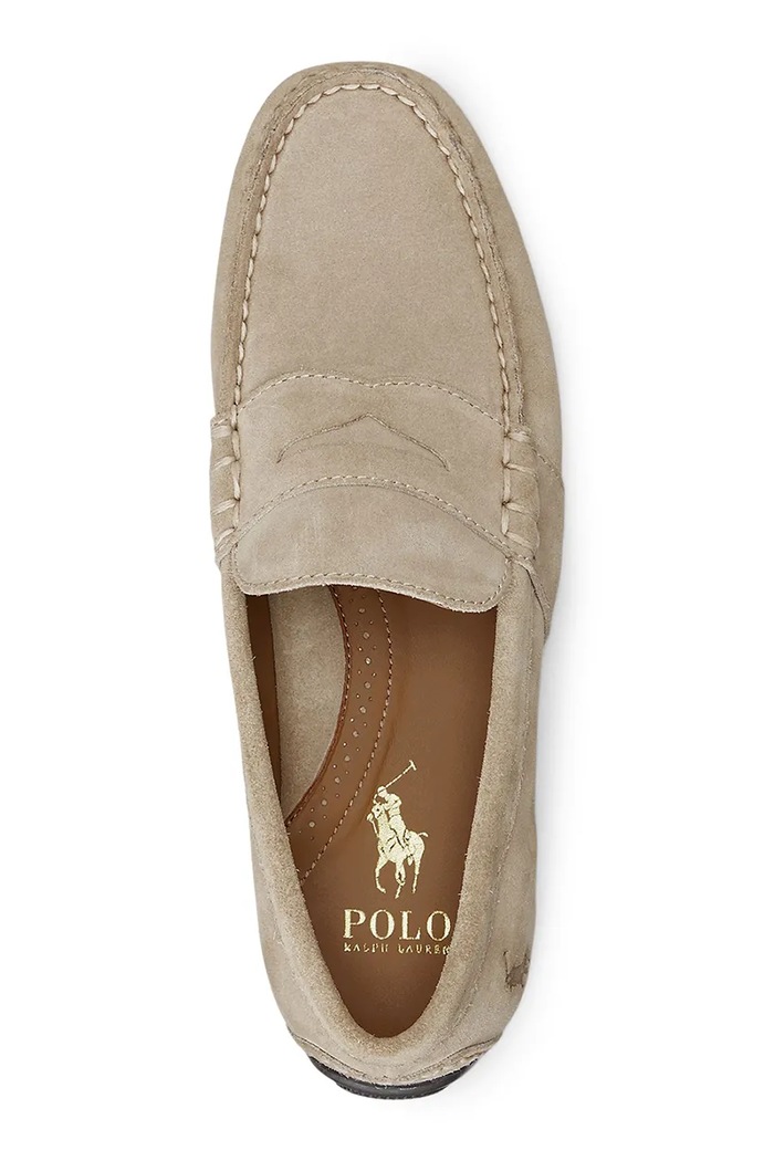 Scarpe Polo Ralph Lauren mocassini in camoscio Reynold 803893741004 beige