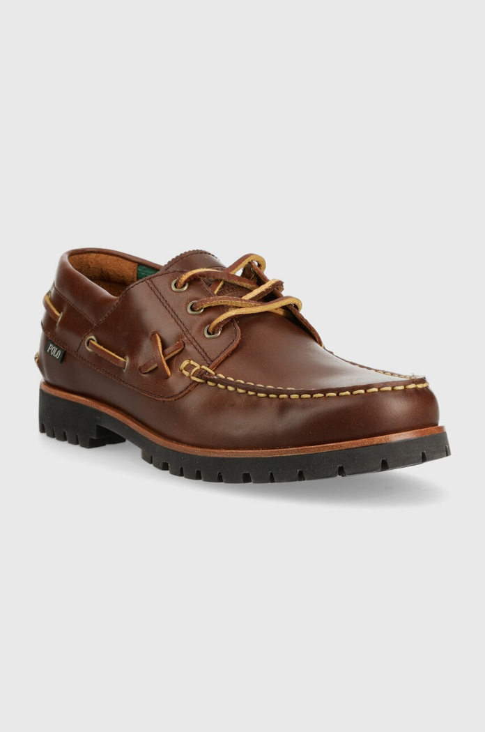 Polo Ralph Lauren pantofi de piele Ranger Deck 812898336001 maro SS23