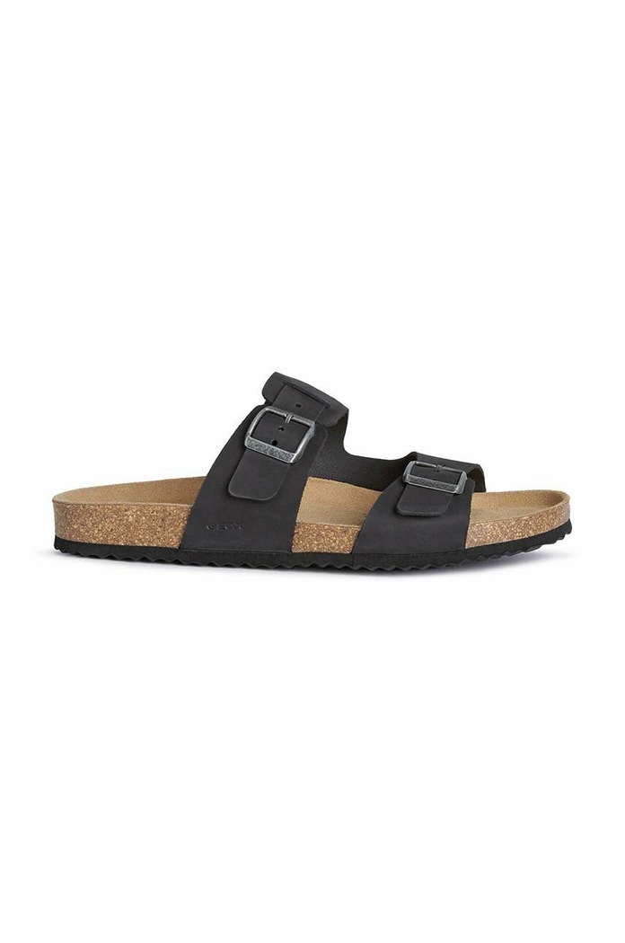 Semišové šľapky Geox U SANDAL GHITA B čierna U159VB.00032.C9999