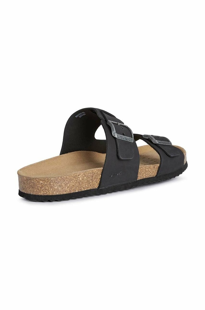 Semišové šľapky Geox U SANDAL GHITA B čierna U159VB.00032.C9999