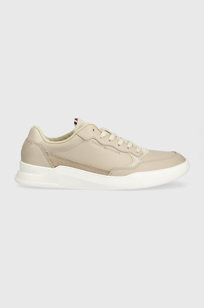 Δερμάτινα sneakers Tommy Hilfiger ELEVATED CUPSOLE LEATHER υφασμάτινο μπεζ FM0FM04490