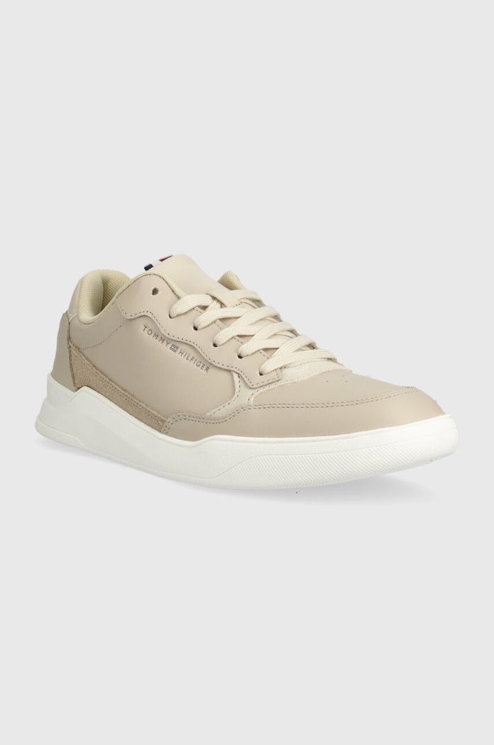 Δερμάτινα sneakers Tommy Hilfiger ELEVATED CUPSOLE LEATHER FM0FM04490 μπεζ SS23