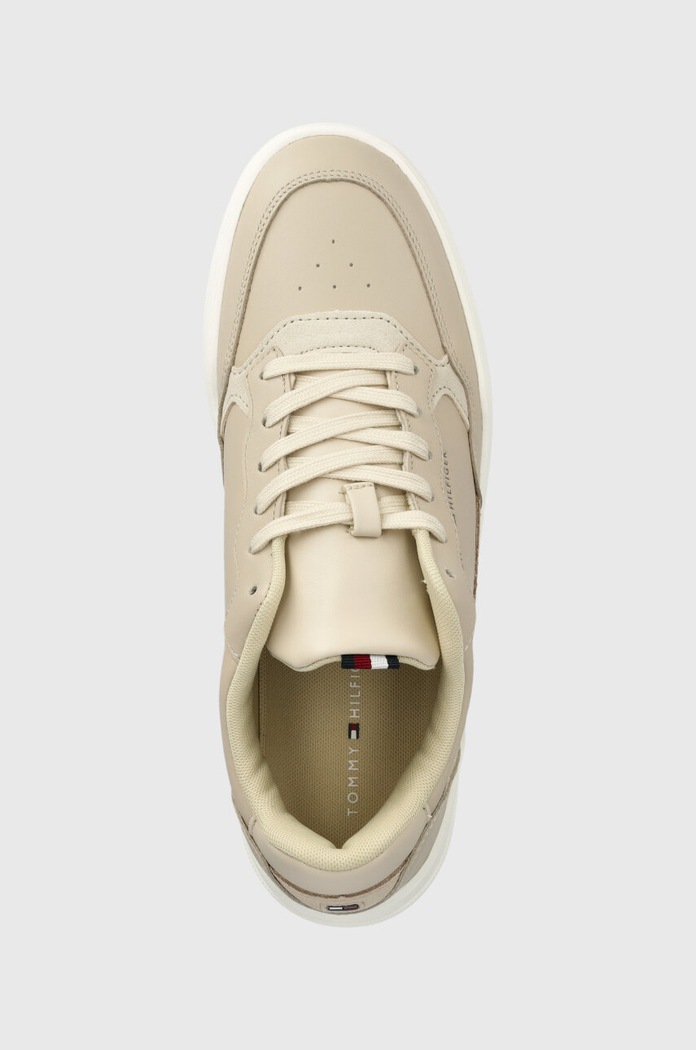 Δερμάτινα sneakers Tommy Hilfiger ELEVATED CUPSOLE LEATHER μπεζ FM0FM04490