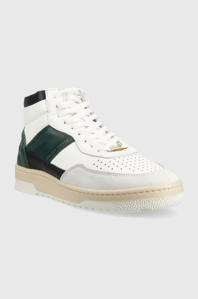 Кожени маратонки Filling Pieces Mid Ace Spin 55333491926 зелен SS23