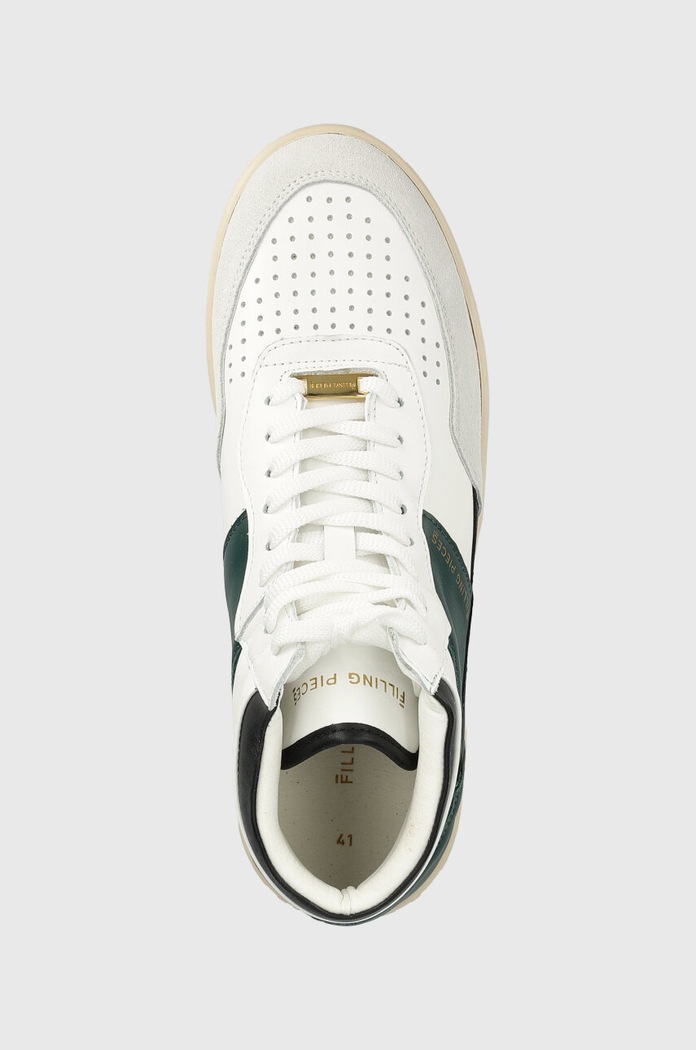 Кожени маратонки Filling Pieces Mid Ace Spin зелен 55333491926