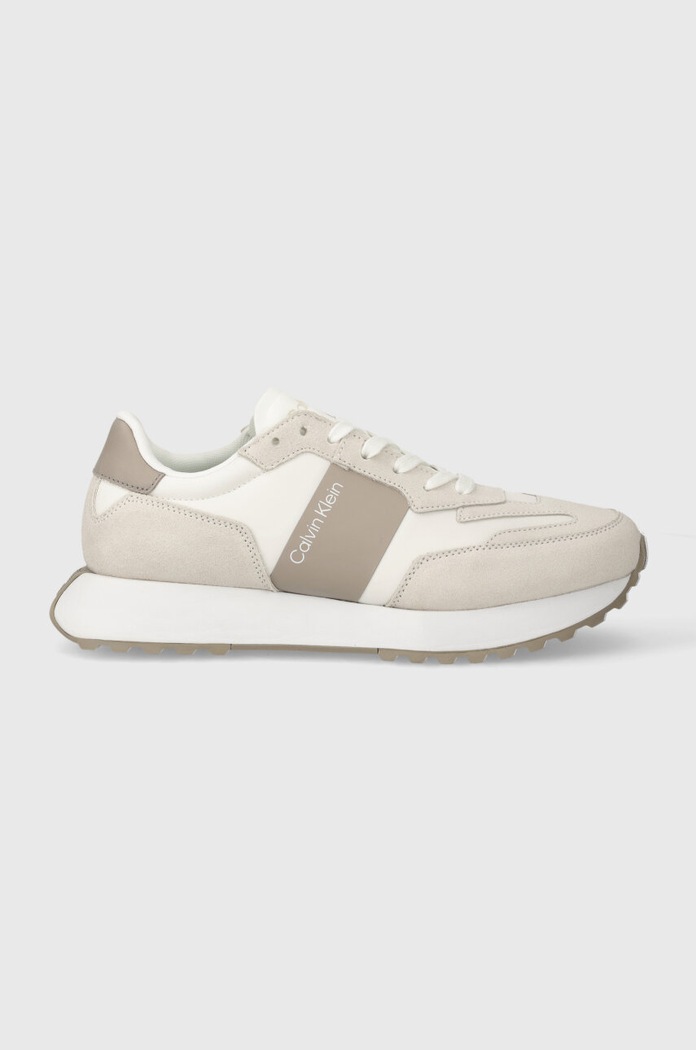 Sneakers Calvin Klein LOW TOP LACE UP MIX HM0HM00497 μπεζ NC24