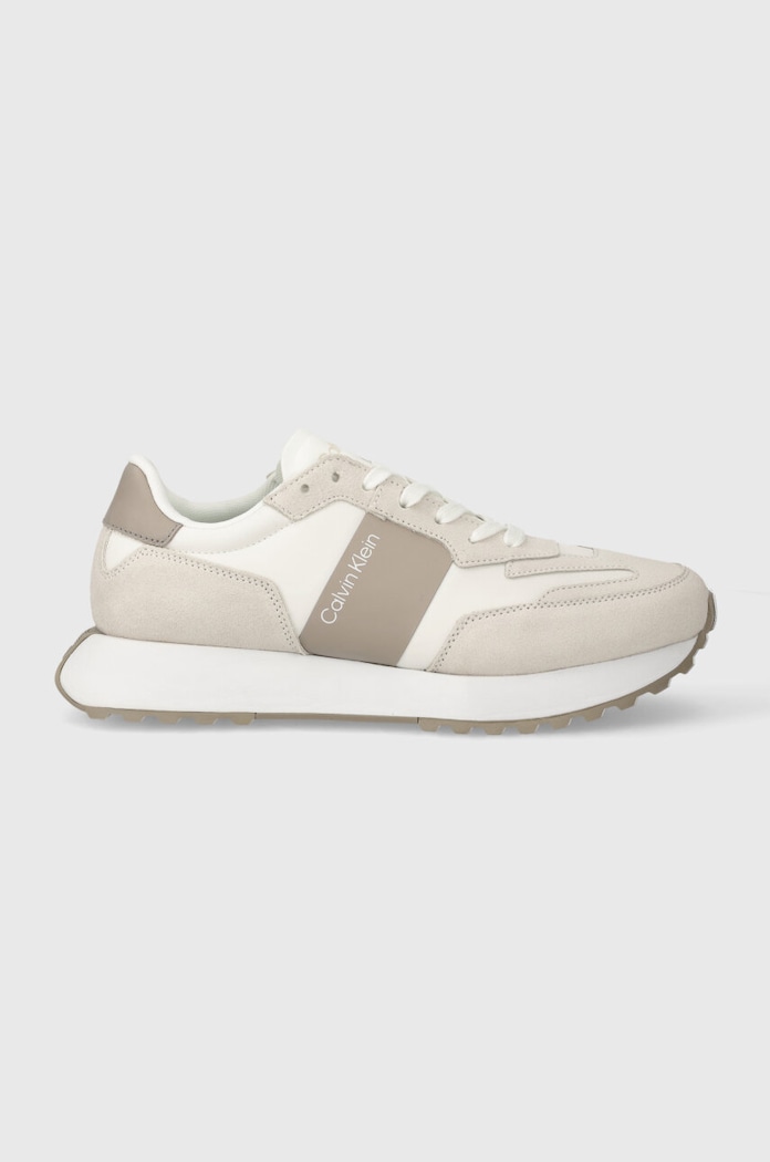 Sneakers Calvin Klein LOW TOP LACE UP MIX HM0HM00497 μπεζ NC24