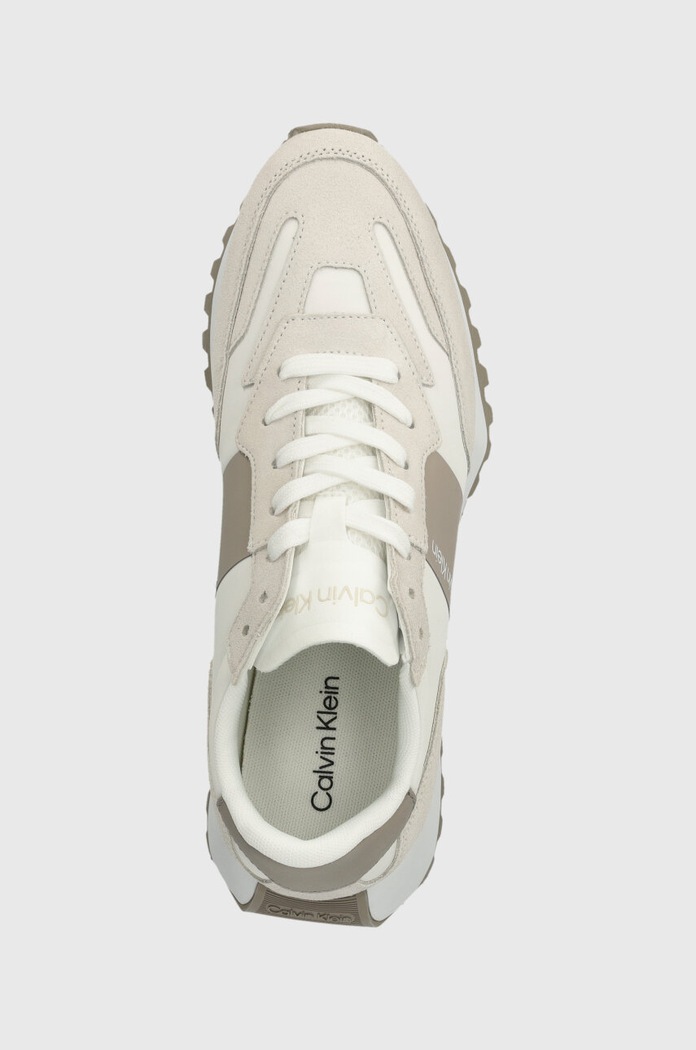 Sneakers Calvin Klein LOW TOP LACE UP MIX μπεζ HM0HM00497