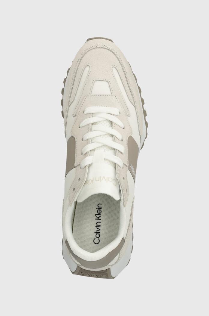 Sneakers Calvin Klein LOW TOP LACE UP MIX μπεζ HM0HM00497