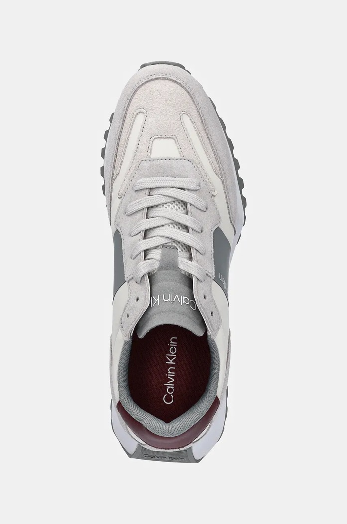 Tenisky Calvin Klein LOW TOP LACE UP MIX šedá HM0HM00497