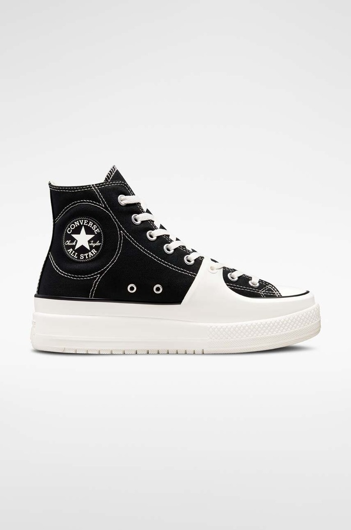 Converse Chuck Taylor All Star Construct Hi Black Vintage White platform black A05094C