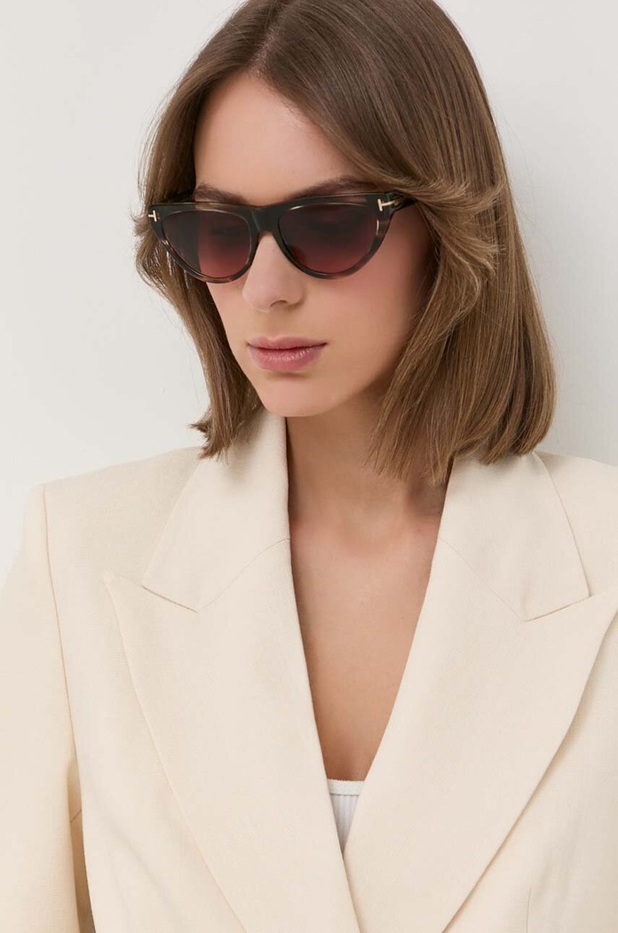 Слънчеви очила Tom Ford котешко око кафяв FT0990.5655T