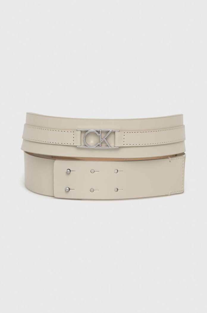 Calvin Klein pasek skórzany beżowy K60K610500.PPYX