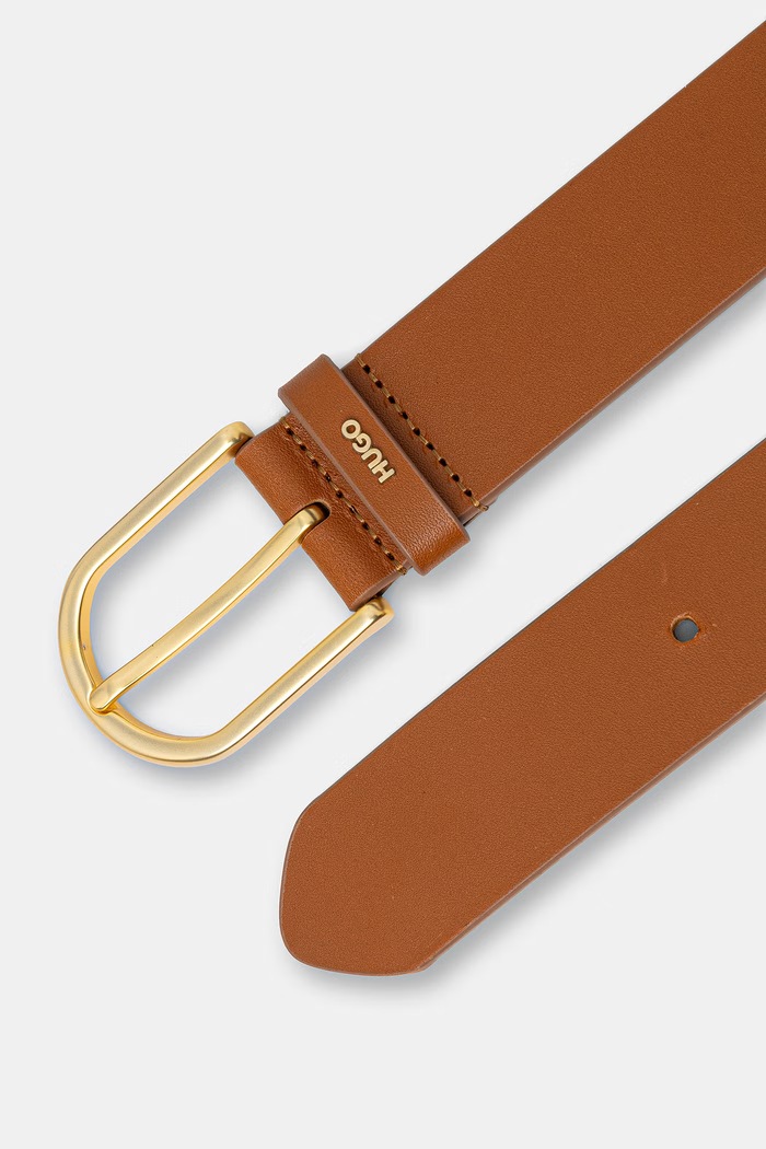 HUGO pasek damski skórzany Zoey Belt 3,5cm 50486616 brązowy SS26