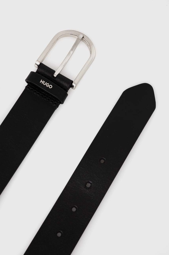 HUGO pásek dámský kožený Zoey Belt 3,5cm 50486616 černá SS26