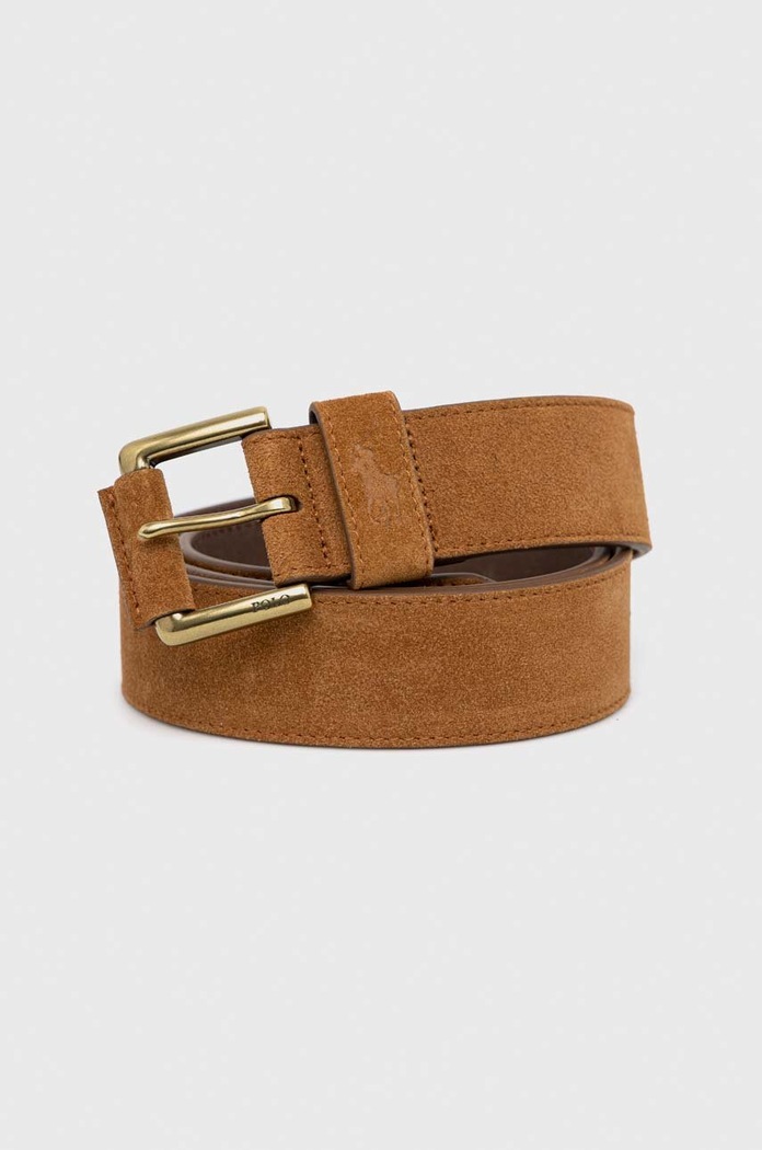 Замшевий ремінь Polo Ralph Lauren бежевий 405854526