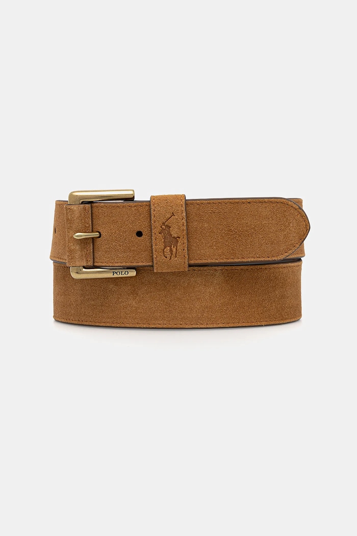 Замшевий ремінь Polo Ralph Lauren коричневий 405854526