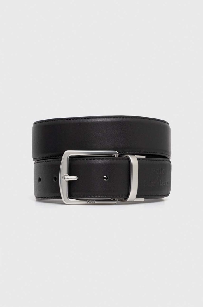 Polo Ralph Lauren pasek i etui na karty skórzane 405880721 czarny AW23