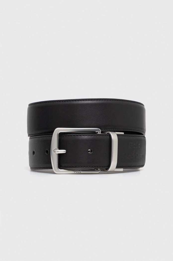 Polo Ralph Lauren pasek i etui na karty skórzane 405880721 czarny AW23