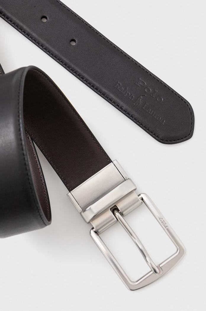 Polo Ralph Lauren pasek i etui na karty skórzane 405880721 czarny