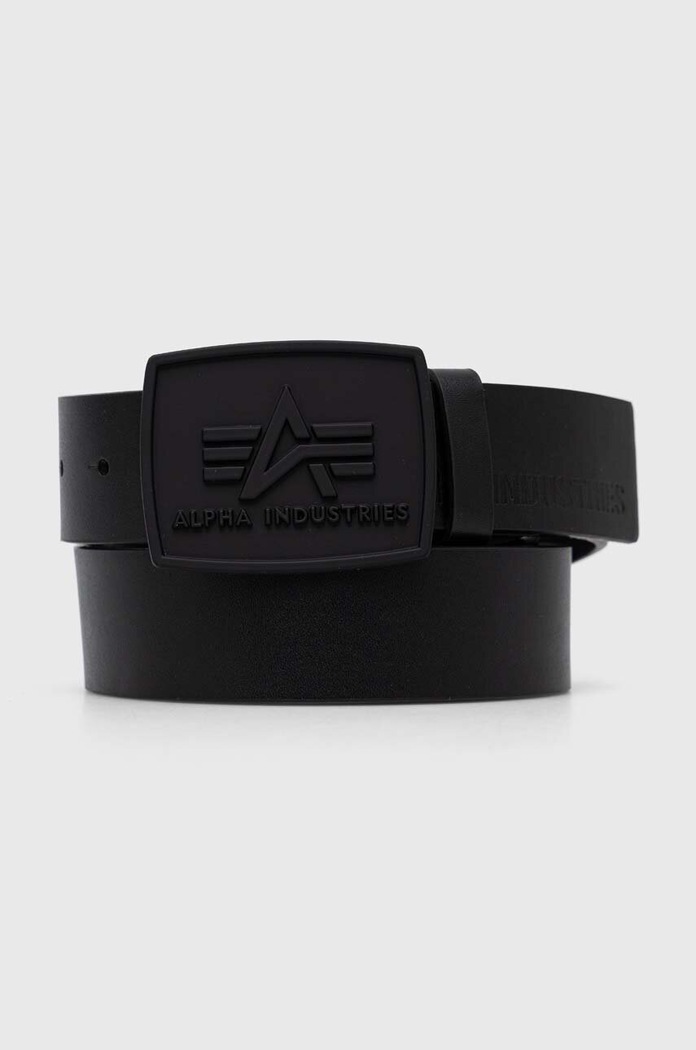Alpha Industries curea All Black piele negru 186905.03