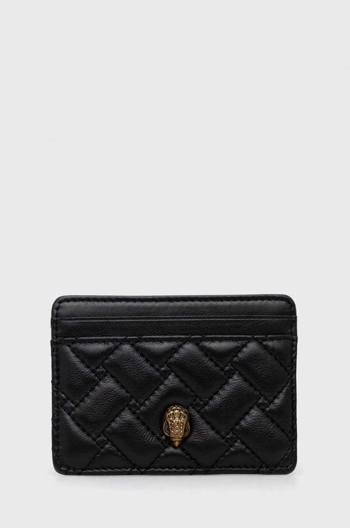 Usnjen etui za kartice Kurt Geiger London Zrnato usnje črna 9128800109