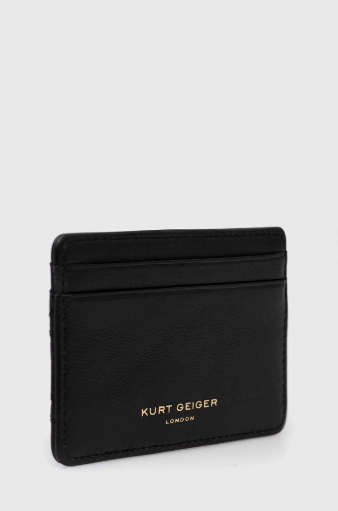 Usnjen etui za kartice Kurt Geiger London 9128800109 črna AA00