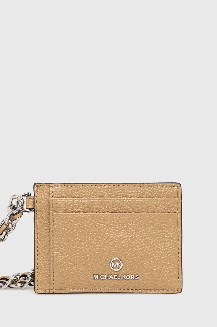 MICHAEL Michael Kors etui na karty skórzane skóra licowa brązowy 34R3ST9D5L